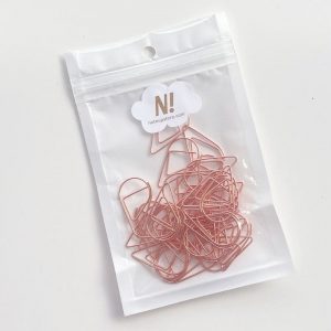 30 Clips Metálicos en forma de Gota - Oro Rosa