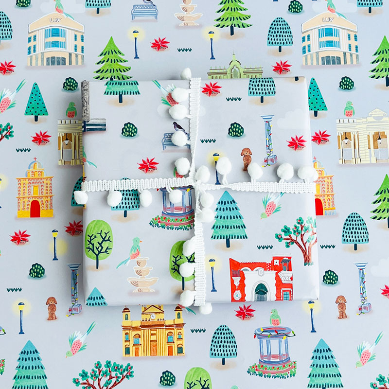 Papel de Regalo Edificios de Guate – Set de 6 pliegos