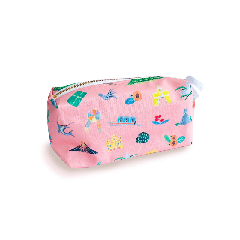 Estuche Cosmetiquera Rosado de Tela