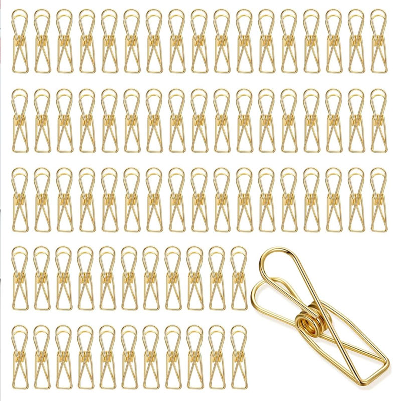 Set de 12 Clips Ganchos Dorados